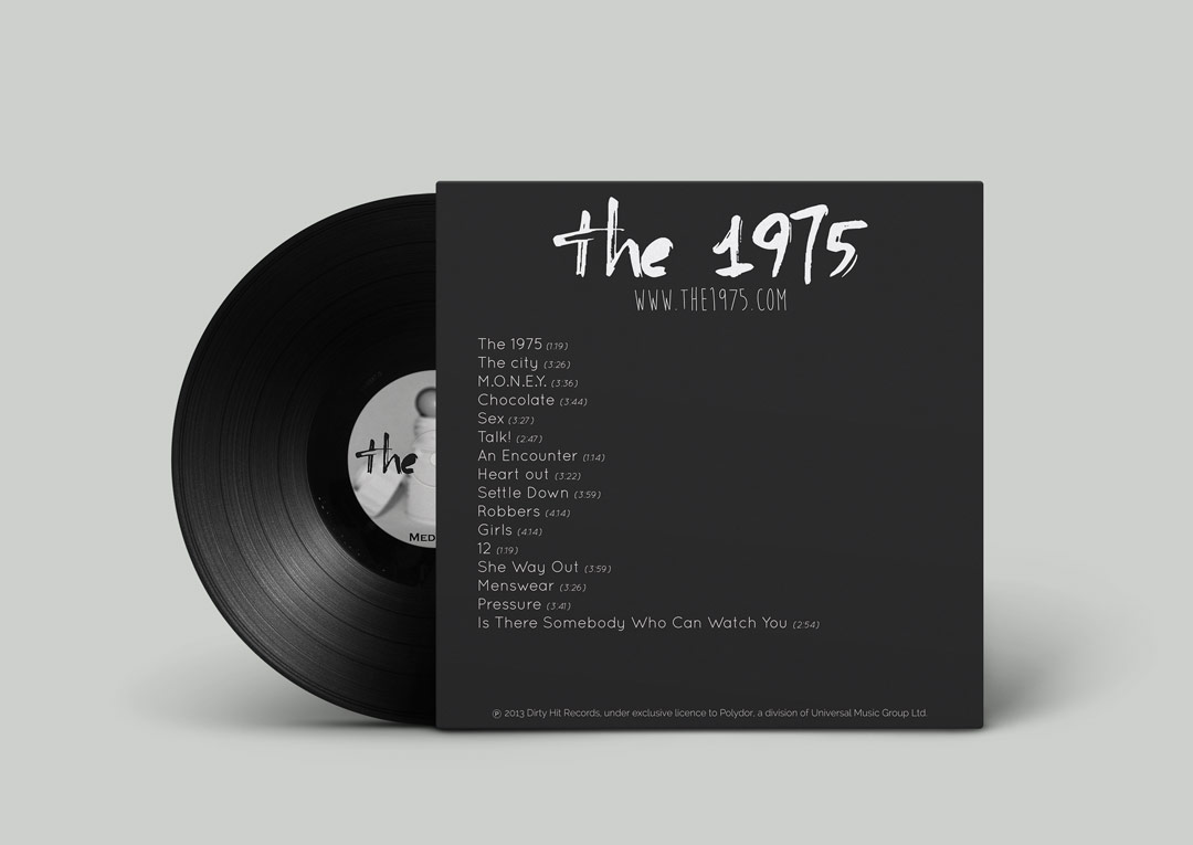 Back of cover of LP 'The 1975'